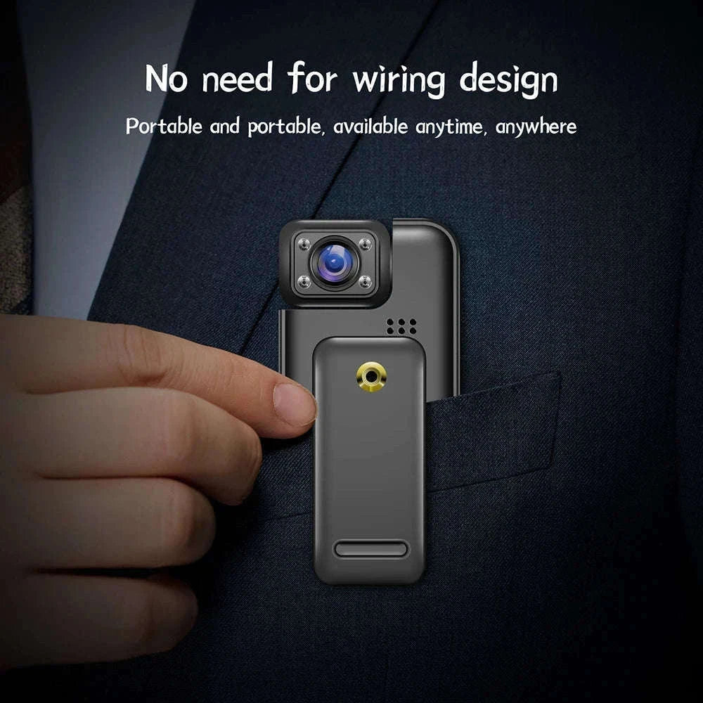 Mini WiFi Body Camera 4K/1080P with Night Vision & 8H Battery-No WiFi / Add 16GB Card