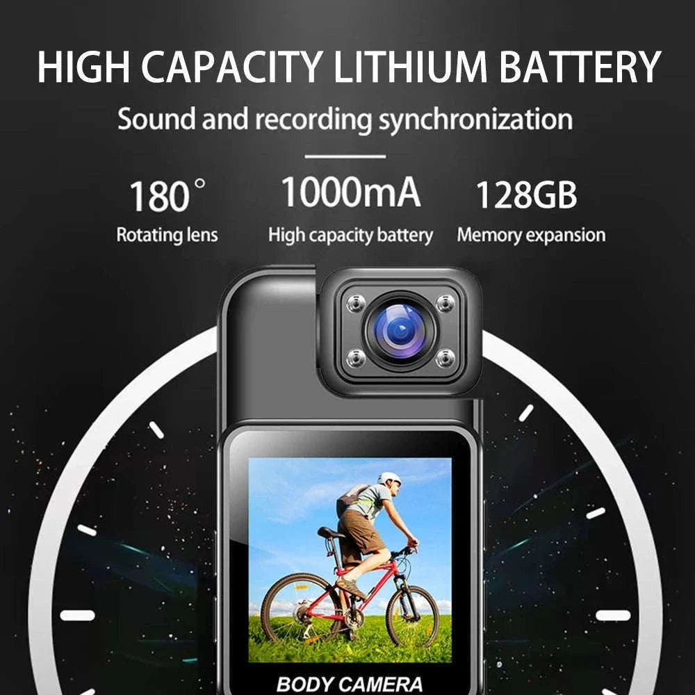 Mini WiFi Body Camera 4K/1080P with Night Vision & 8H Battery-No WiFi / Add 16GB Card