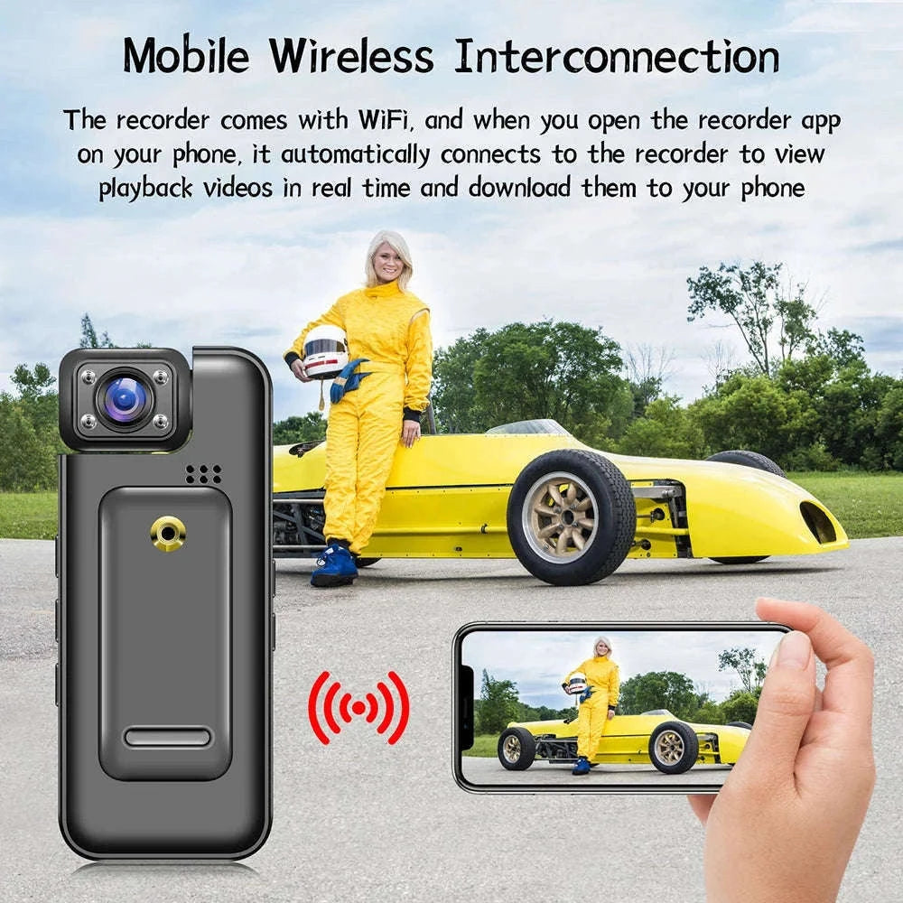 Mini WiFi Body Camera 4K/1080P with Night Vision & 8H Battery-No WiFi / Add 16GB Card