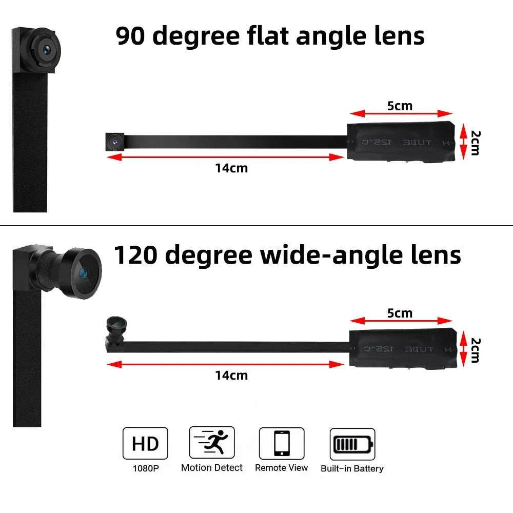 Mini WiFi Camera 1080P HD Wireless Remote View Security Cam-90 degree lens / Add 128GB / China Mainland