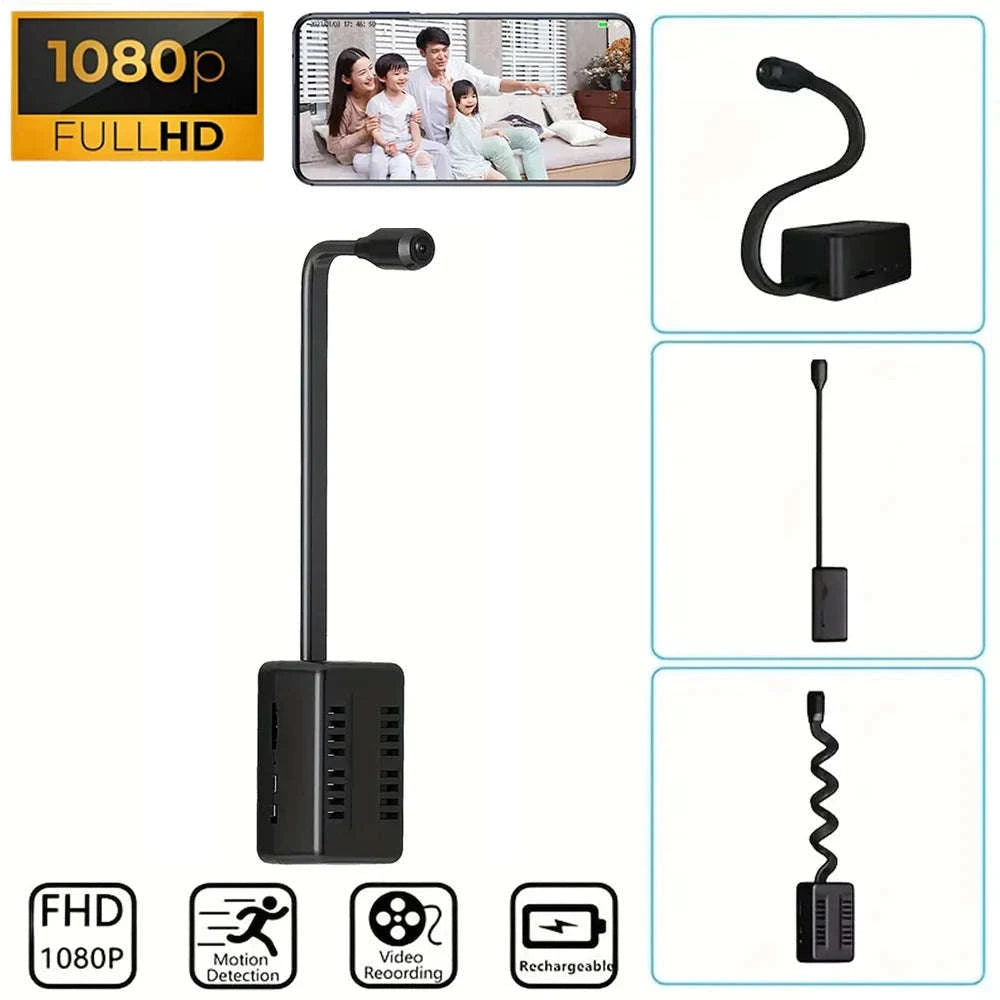 Mini WiFi Security Camera 1080P HD with Motion Detection Alerts-Black