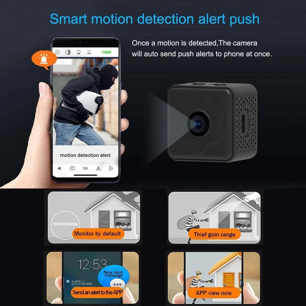Mini WiFi Security Camera 1080P Remote Monitoring with Long Battery-black / Only camera