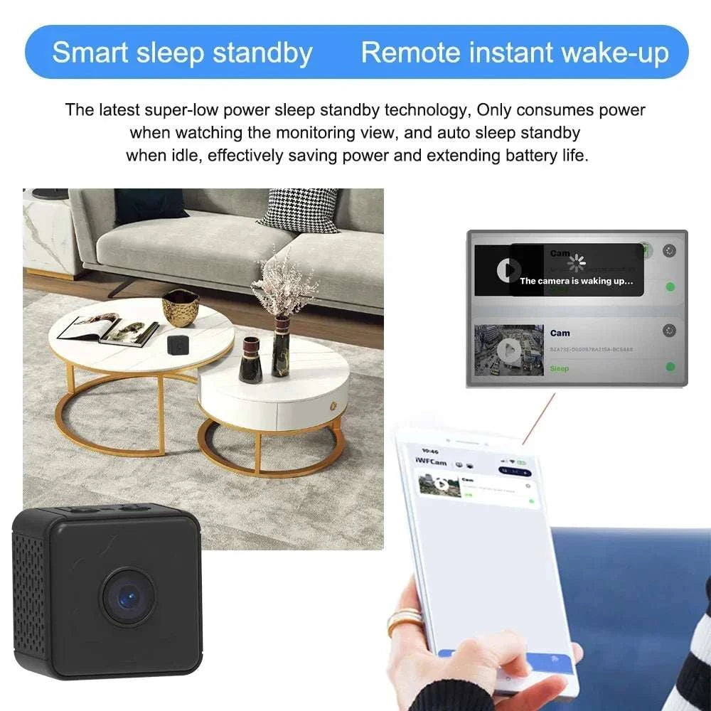 Mini WiFi Security Camera 1080P Remote Monitoring with Long Battery-black / Only camera