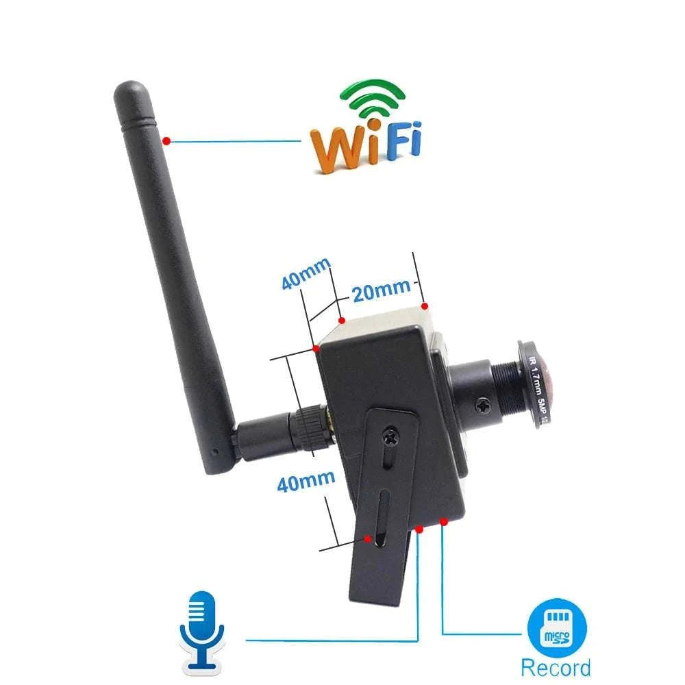 Mini WiFi Security Camera 1080P with 180° Panoramic View & Audio-5MP With Adapter / UK Plug / 1.7mm