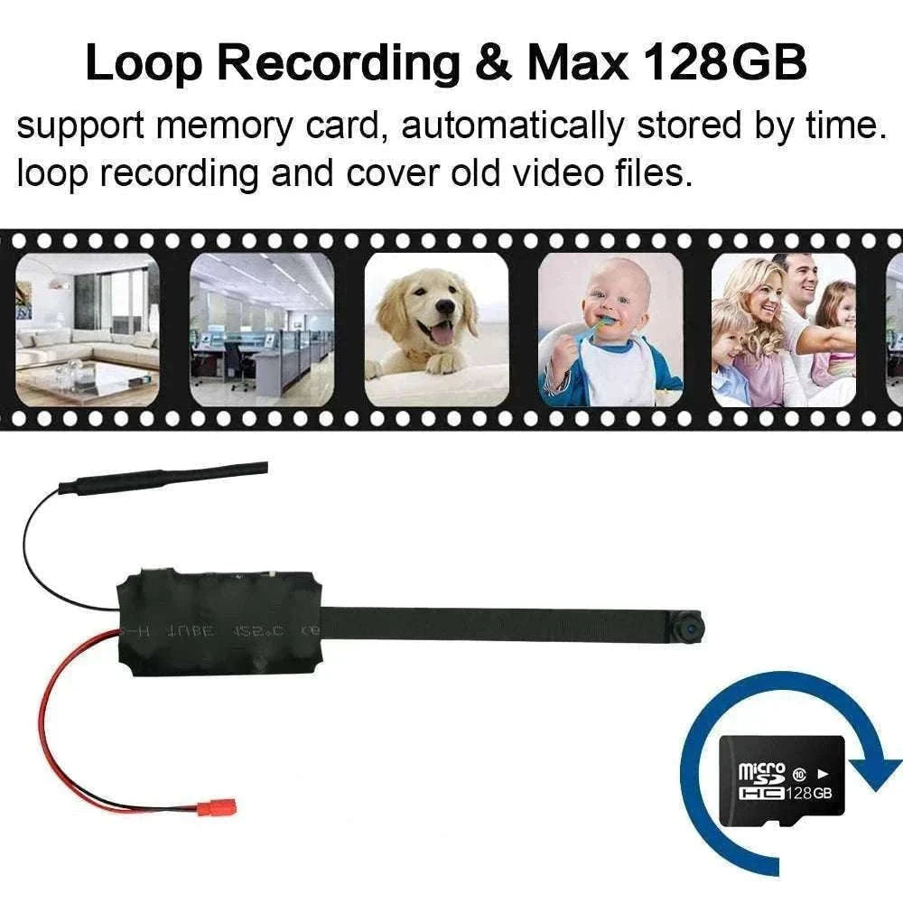 Mini WiFi Security Camera 1080P with Motion Detection & App View-90 degree lens / plus 64GB