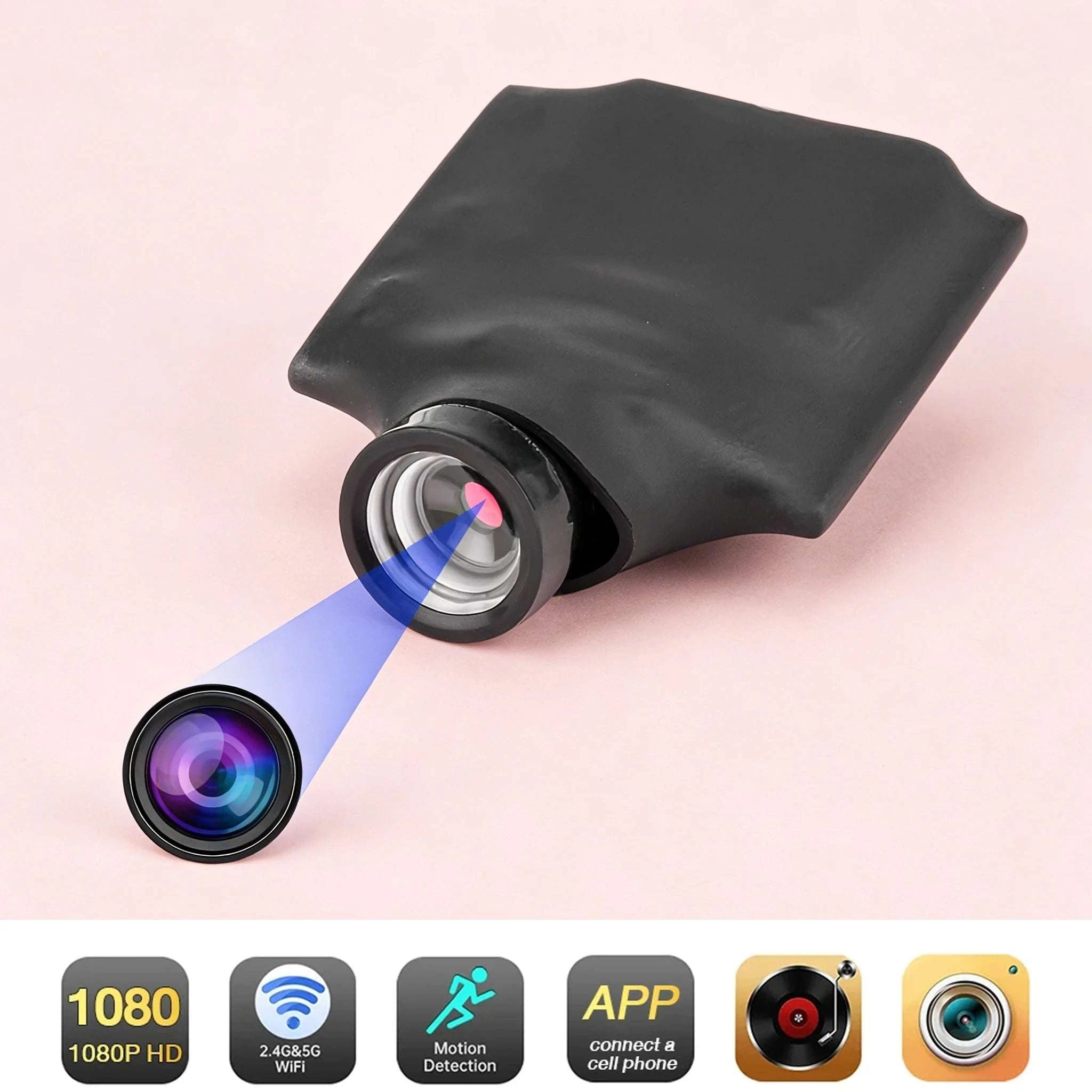 Mini WiFi Security Camera 1080P with Motion Detection Remote View-Black / ADD 32G Card