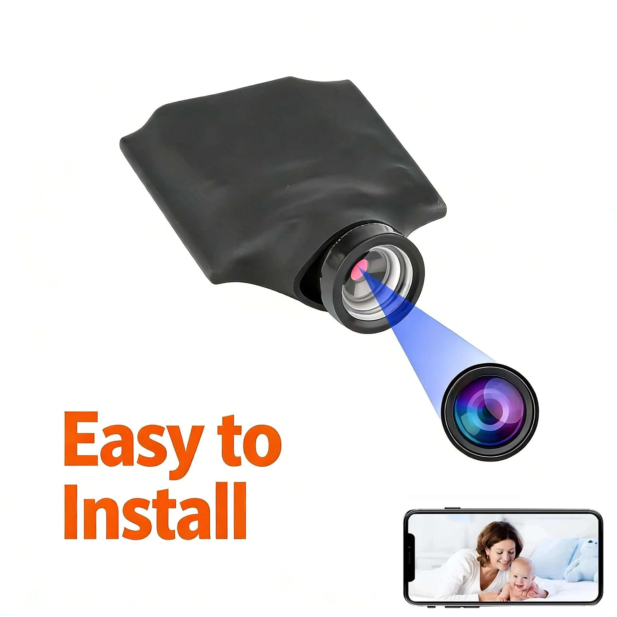 Mini WiFi Security Camera 1080P with Motion Detection Remote View-Black / ADD 32G Card
