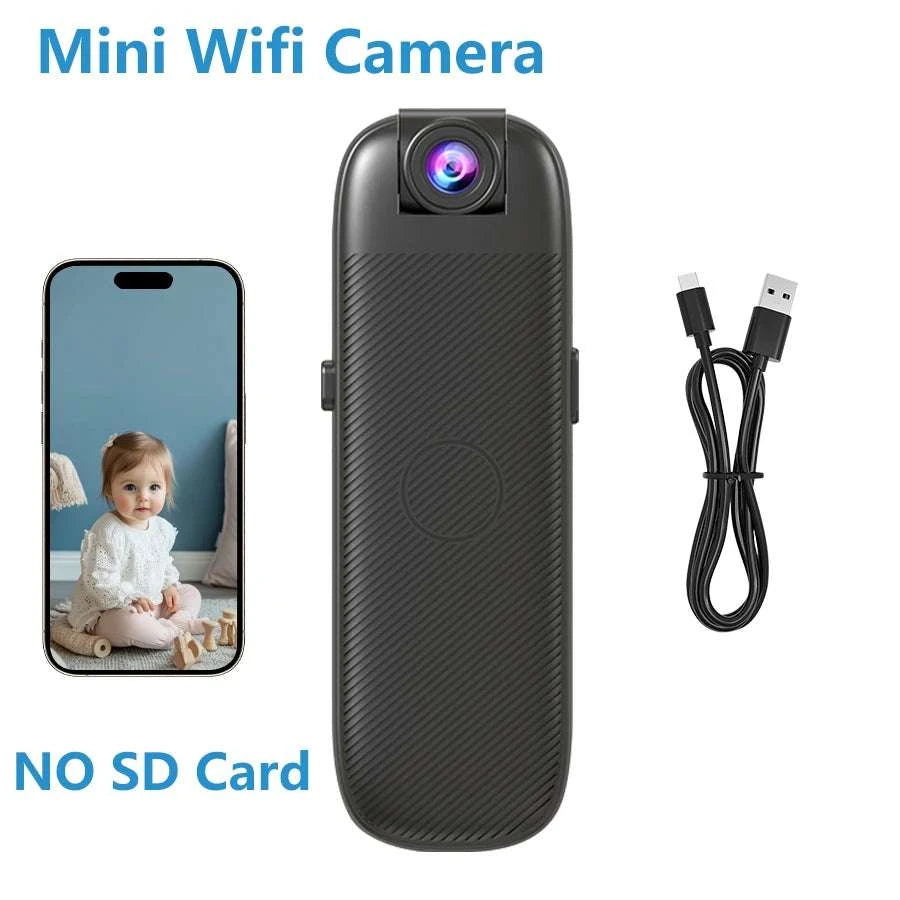 Mini WiFi Security Camera 1080P with Night Vision & Alerts-Camera Add 8G Card