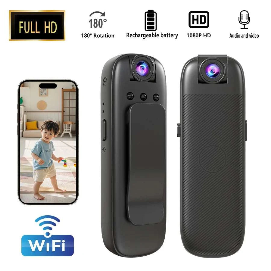 Mini WiFi Security Camera 1080P with Night Vision & Alerts-Camera Add 8G Card