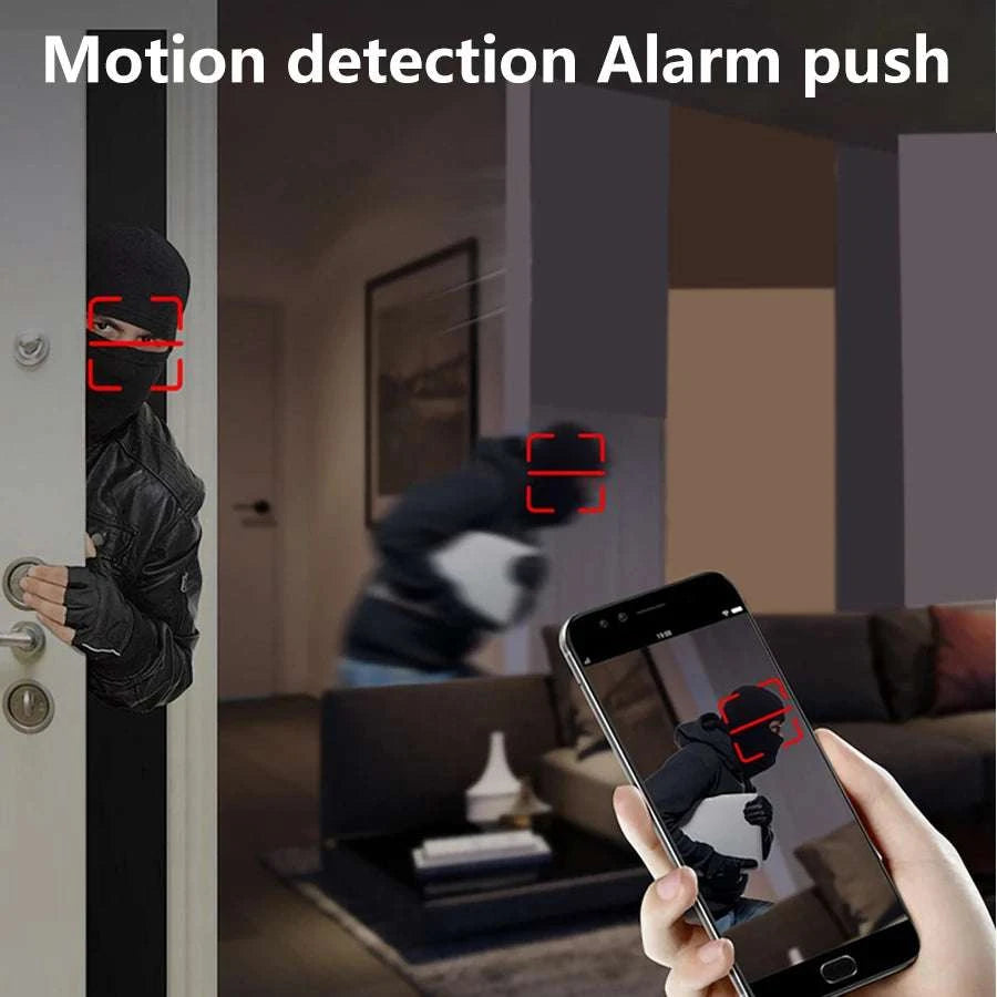 Mini WiFi Security Camera 1080P with Night Vision & Alerts-Camera Add 8G Card