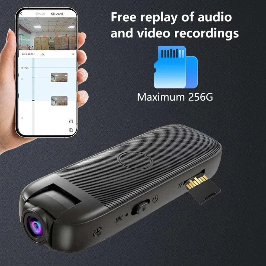 Mini WiFi Security Camera 1080P with Night Vision & Alerts-Camera Add 8G Card