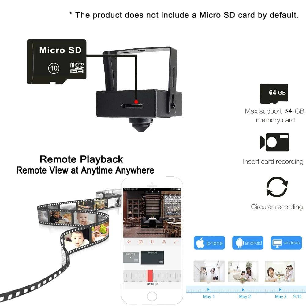 Mini WiFi Security Camera 5MP HD with Motion Detection Audio-1080P Camera Only / EU Plug