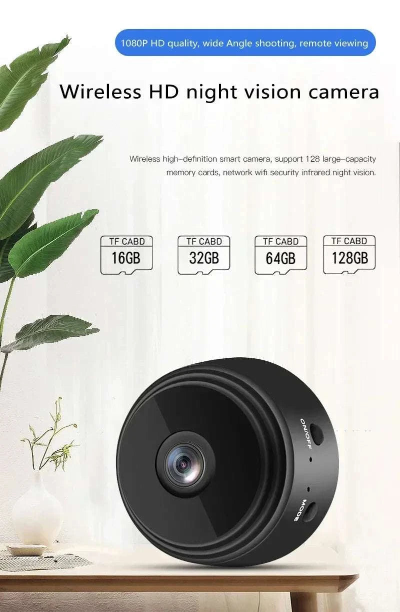 Mini WiFi Security Camera A9 with Night Vision and Motion Alerts-White  Set