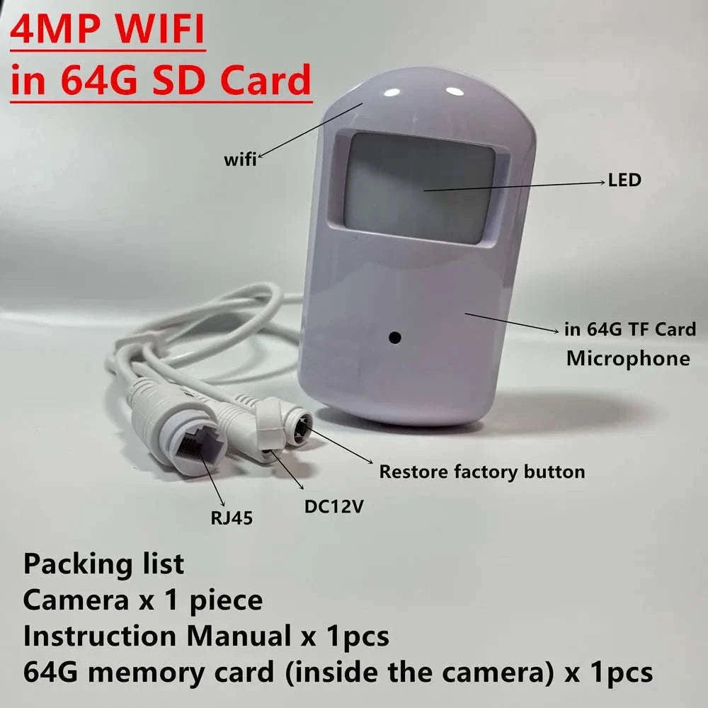 Mini WiFi Security Camera with Motion Detection and Night Vision-6MP WIFI in 64G card
