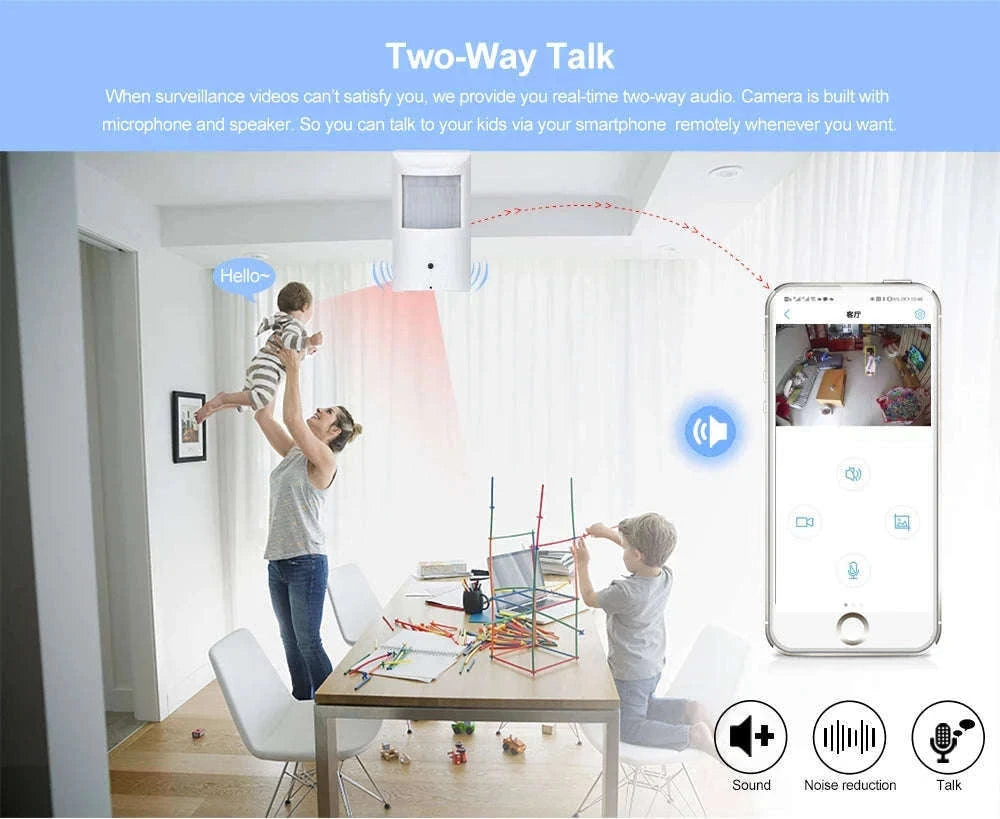 Mini WiFi Security Camera with Motion Detection and Night Vision-6MP WIFI in 64G card