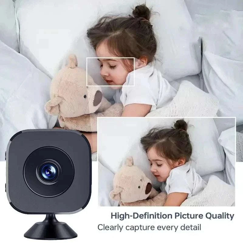 Mini WiFi Security Camera with Motion Detection, Night Vision & Audio-white