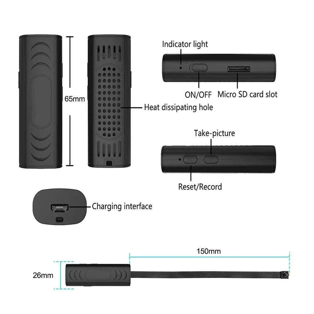 Mini WiFi Security Camera with Motion Detection & Remote Viewing-black / China Mainland
