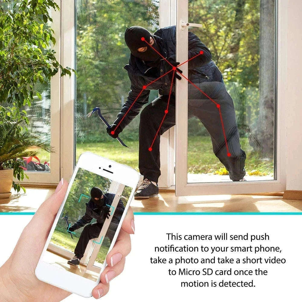 Mini WiFi Security Camera with Motion Detection & Remote Viewing-black / China Mainland