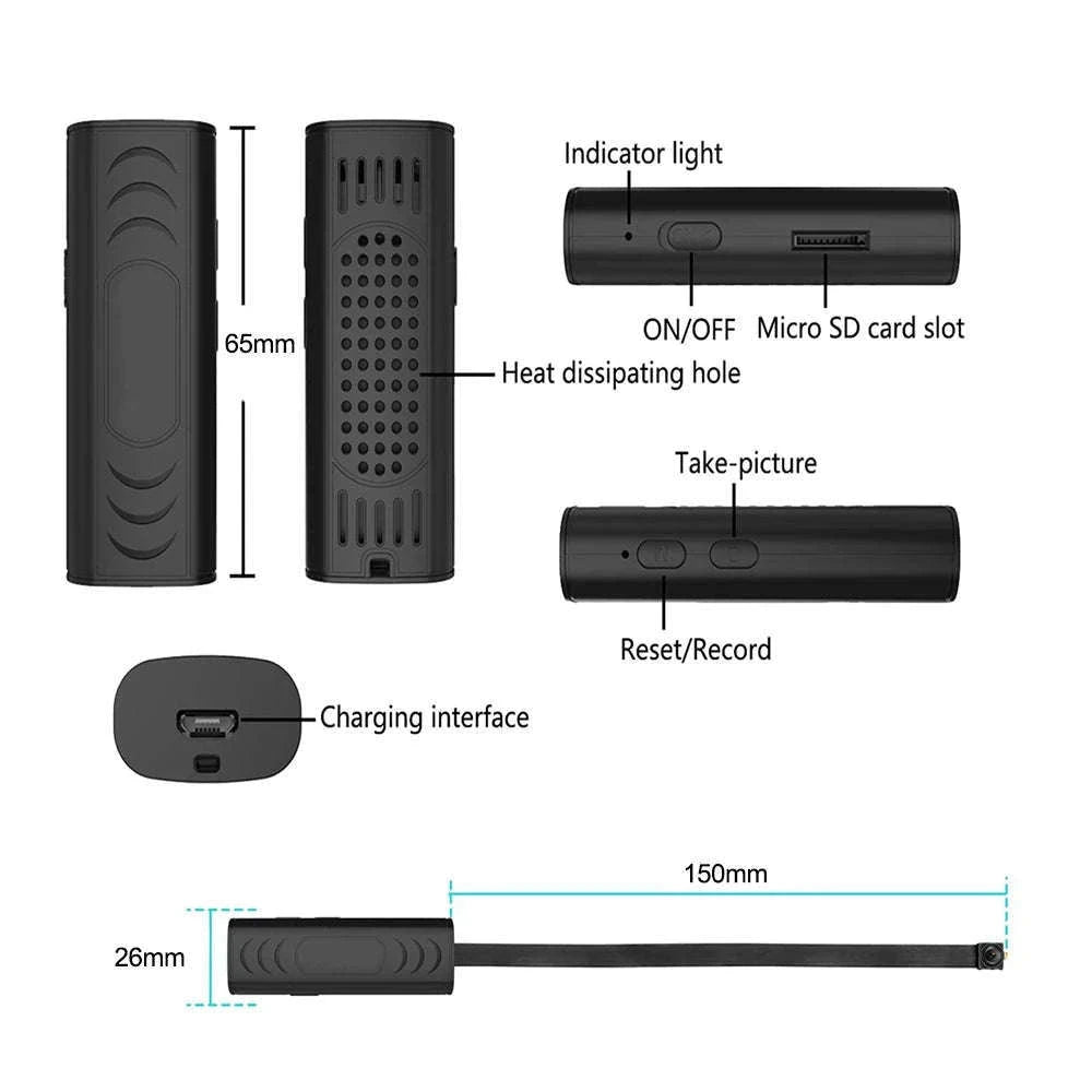 Mini WiFi Security Camera with Motion Detection & Remote Viewing-black / China Mainland