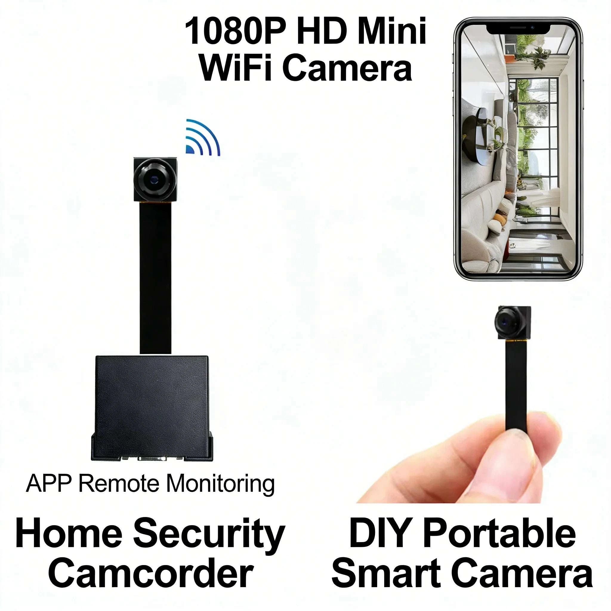 Mini WiFi Security Camera with Motion Detection & Remote Viewing-black / NO SD Card