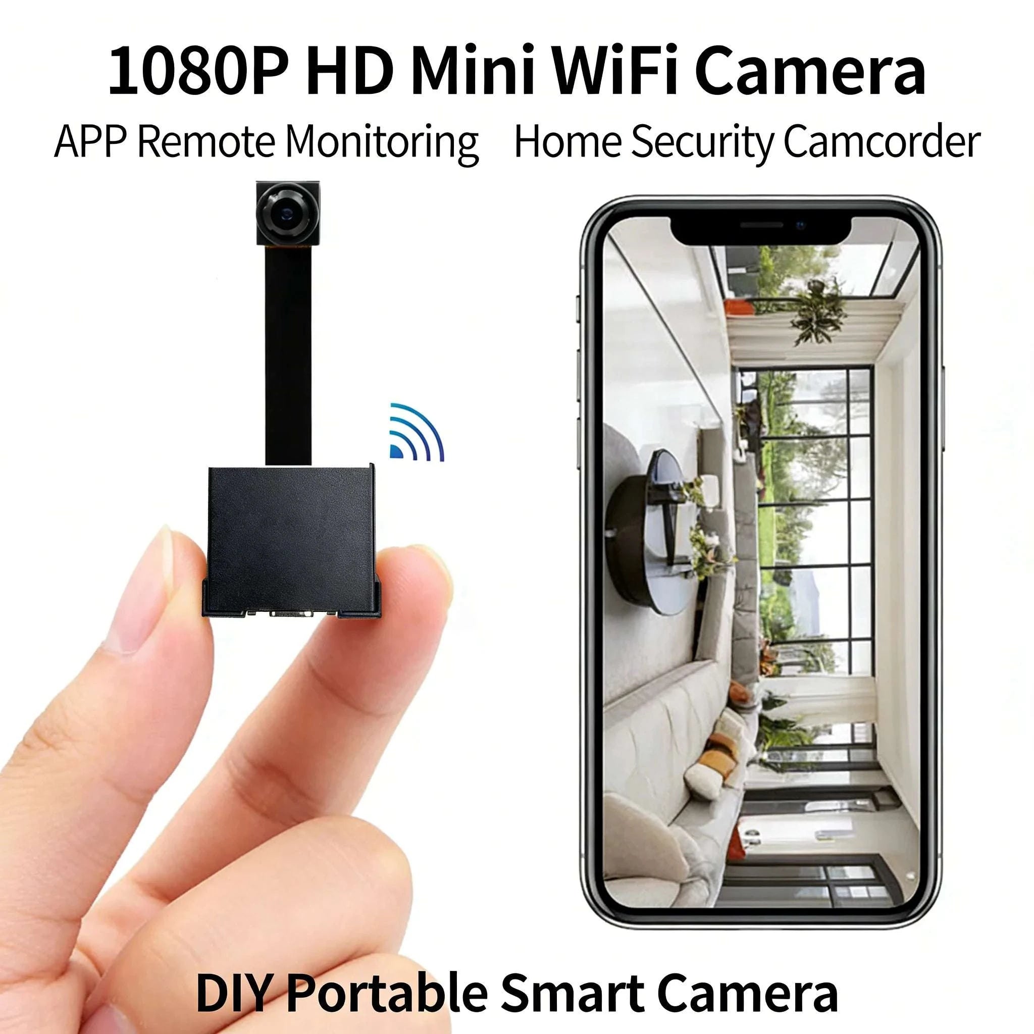 Mini WiFi Security Camera with Motion Detection & Remote Viewing-black / NO SD Card