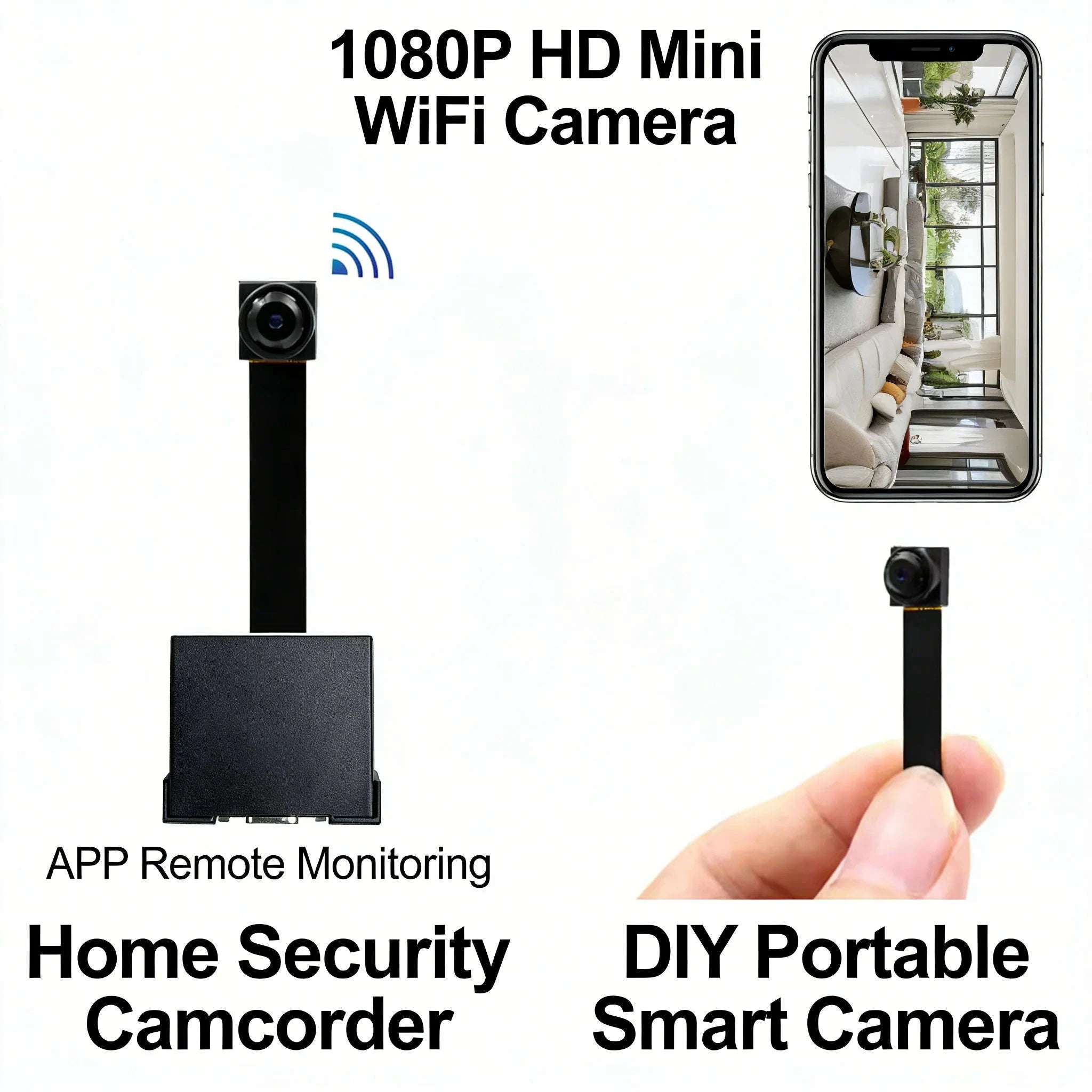 Mini WiFi Security Camera with Remote View Motion Detection & SD-black / NO SD Card