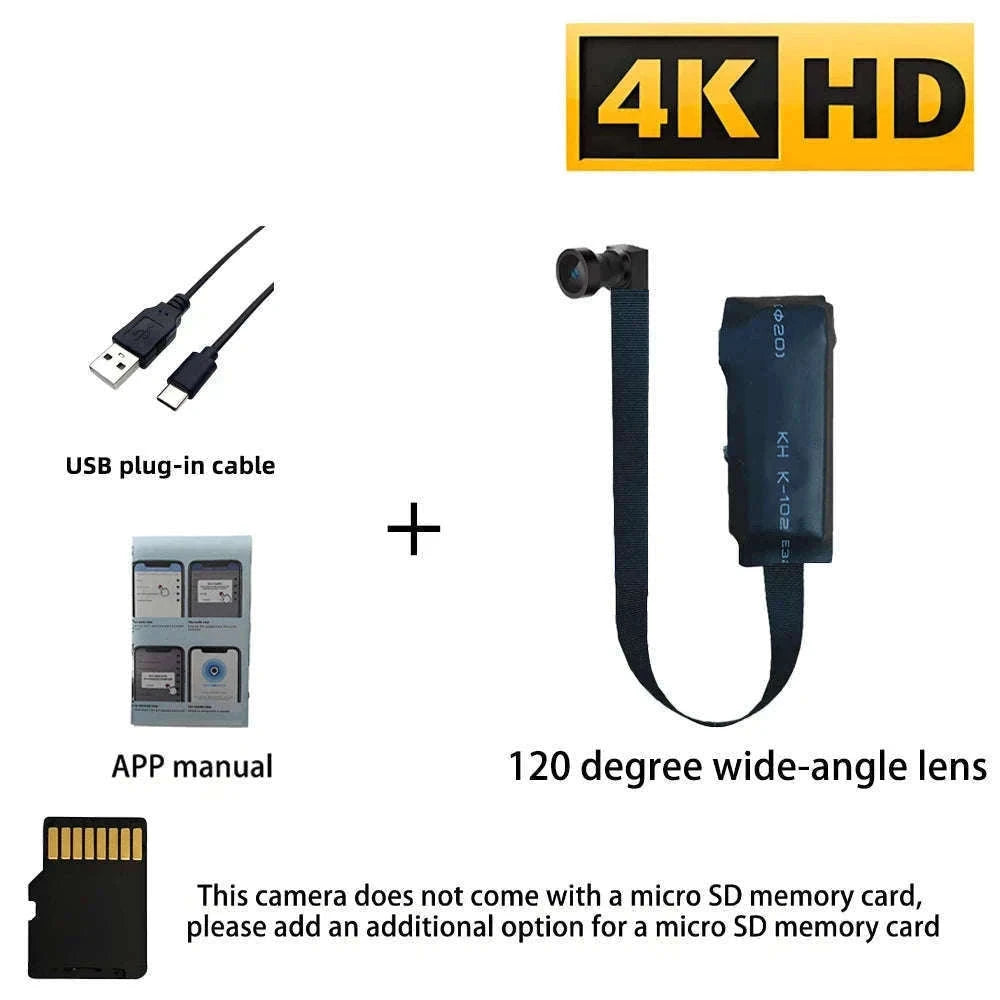 Mini WiFi Security Camera with Remote Viewing & Motion Detection-90 degree camera / Add 128GB SD card / China Mainland