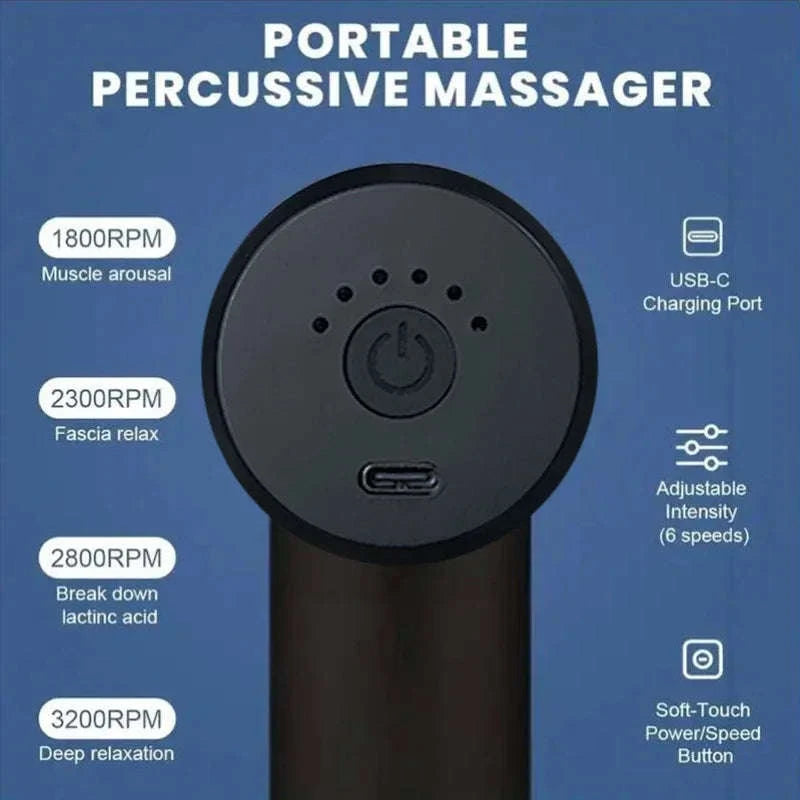 Mini Wireless Massage Gun for Muscle Relaxation-BLACK