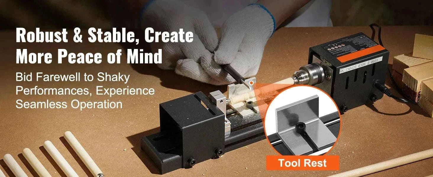 Mini Wood Lathe Machine 7-Speed 8500RPM DIY Woodworking Tool-4250-8500 RPM / United States