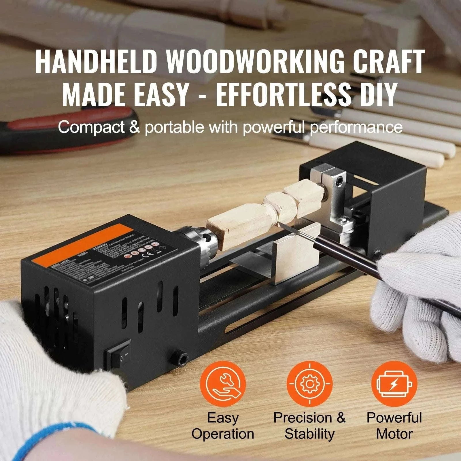 Mini Wood Lathe Machine 7-Speed 8500RPM DIY Woodworking Tool-4250-8500 RPM / United States