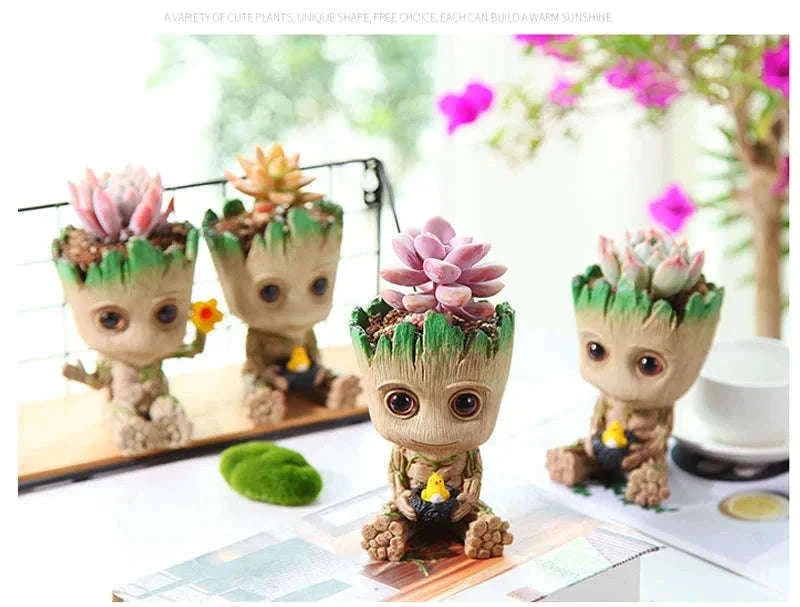 Miniature Groot Figurine Decor Model with Tiny Planter Top-mini-c
