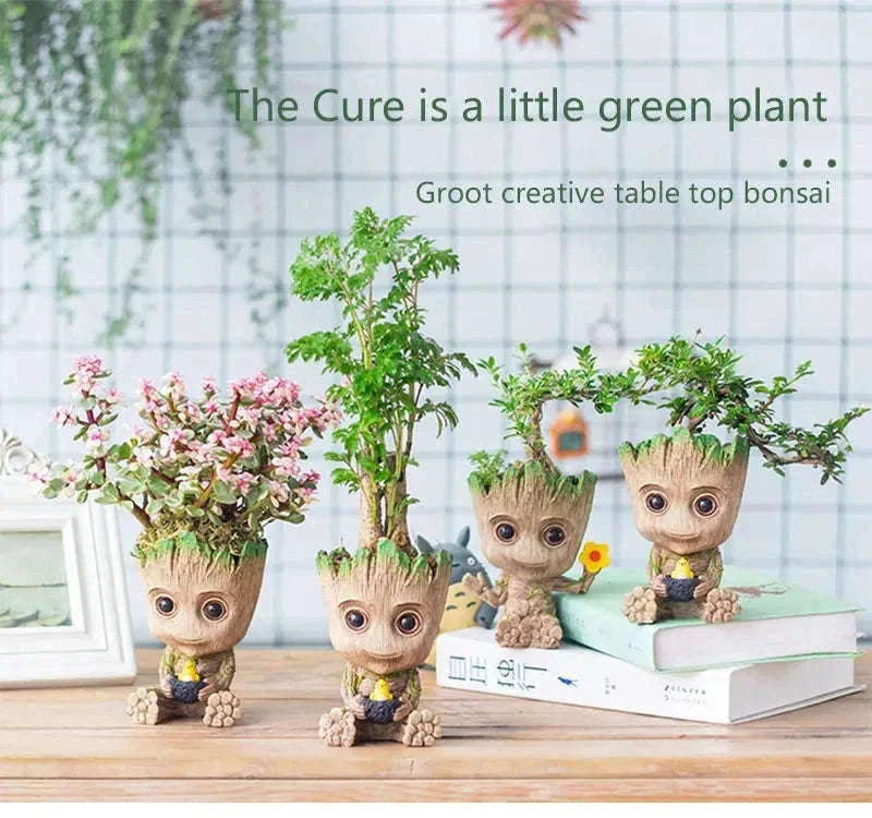Miniature Groot Figurine Decor Model with Tiny Planter Top-mini-c