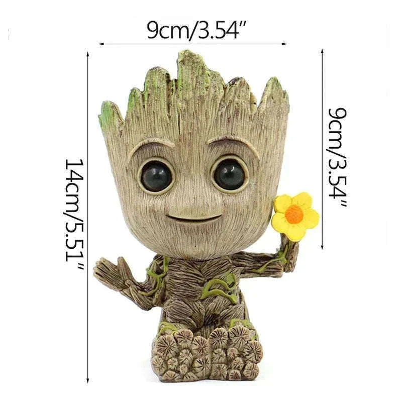 Miniature Groot Figurine Decor Model with Tiny Planter Top-mini-c
