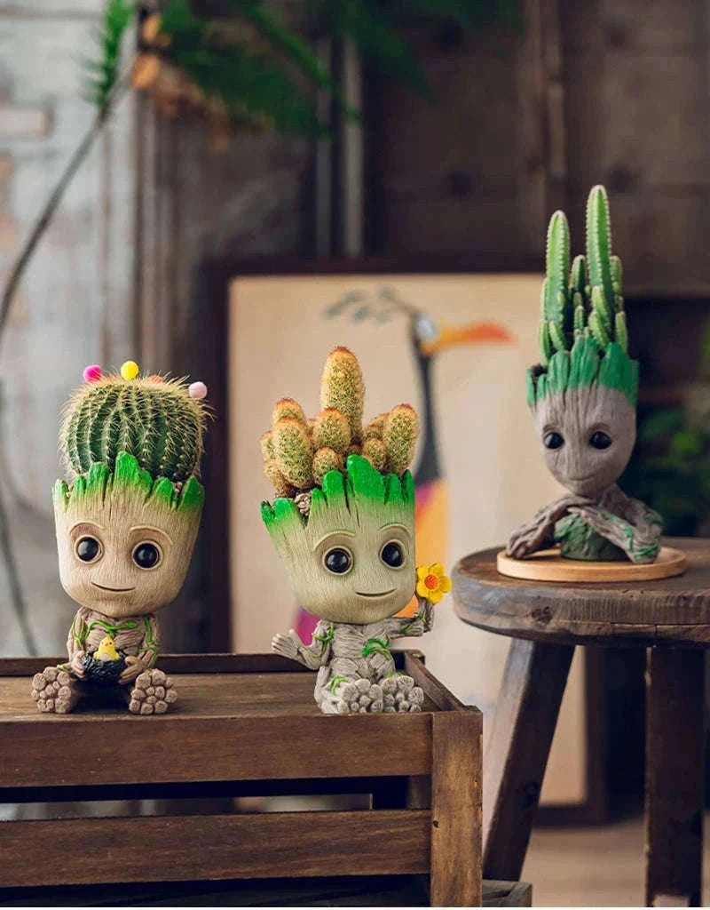 Miniature Groot Figurine Decor Model with Tiny Planter Top-mini-c