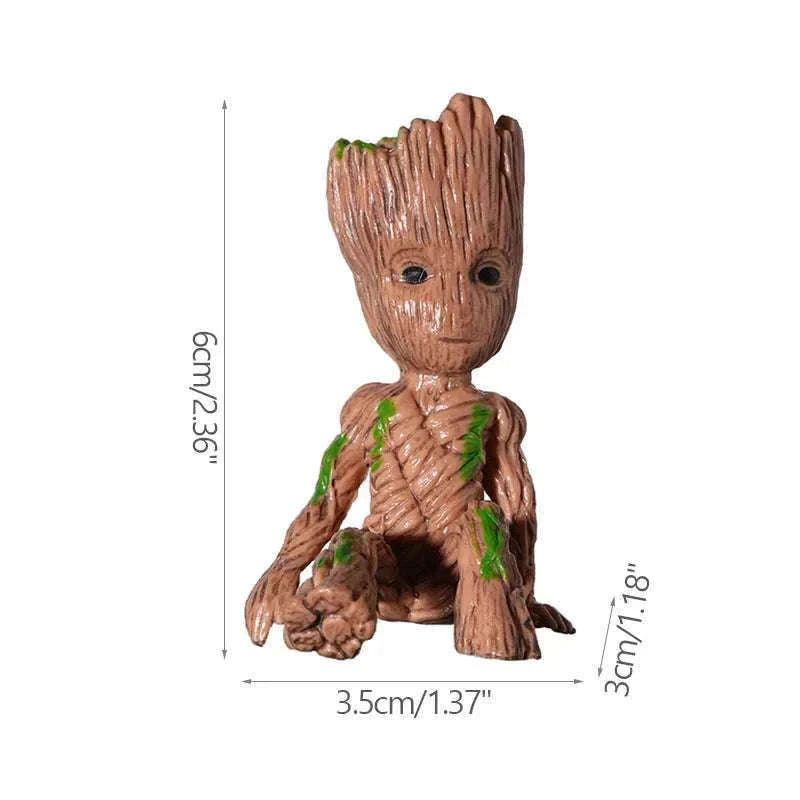 Miniature Groot Figurine Decor Model with Tiny Planter Top-mini-c