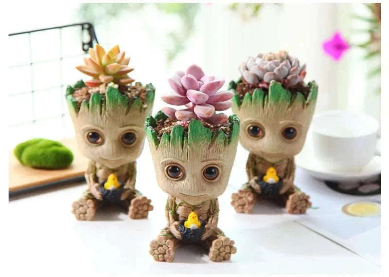 Miniature Groot Figurine Decor Model with Tiny Planter Top-mini-c