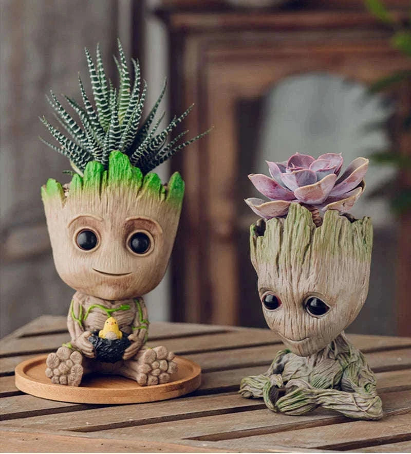 Miniature Groot Figurine Decor Model with Tiny Planter Top-mini-c
