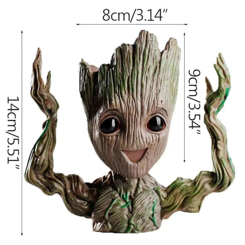 Miniature Groot Figurine Decor Model with Tiny Planter Top-mini-c