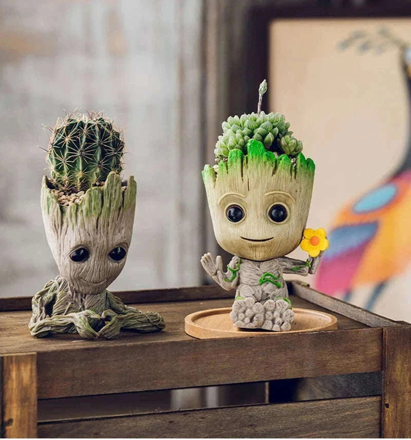 Miniature Groot Figurine Decor Model with Tiny Planter Top-mini-c