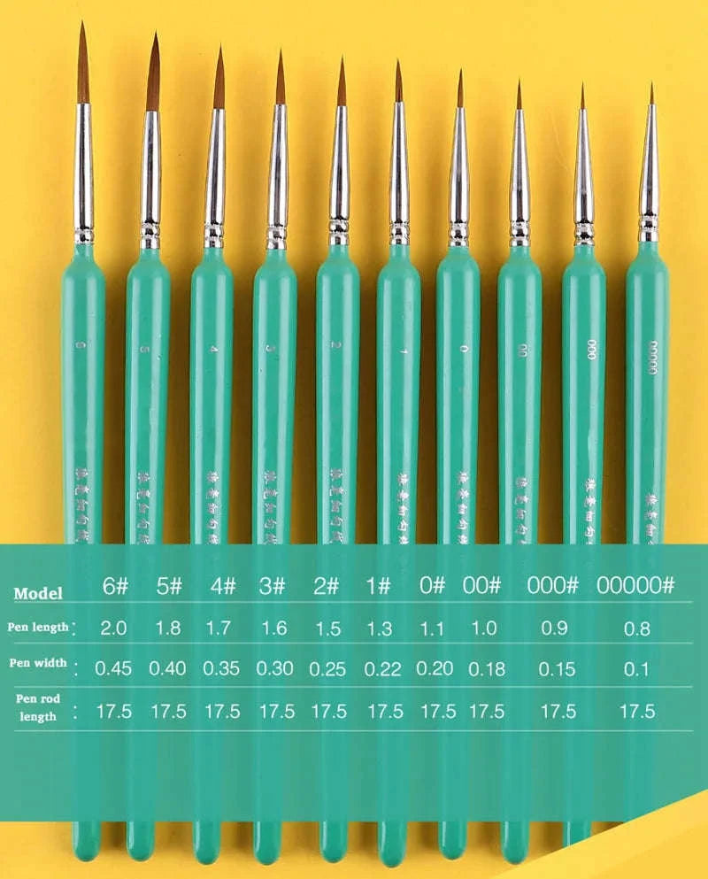Miniature Hook Line Pen Set-10 pcs green