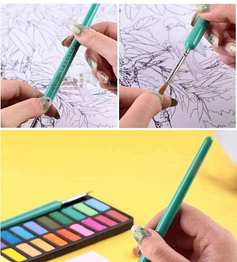 Miniature Hook Line Pen Set for Fine Detail Painting-10 pcs green