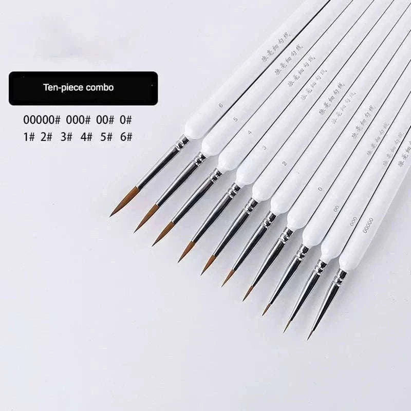 Miniature Hook Line Pen Set for Fine Detail Painting-10 pcs green
