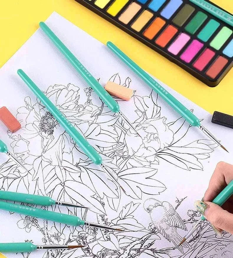 Miniature Hook Line Pen Set for Fine Detail Painting-10 pcs green
