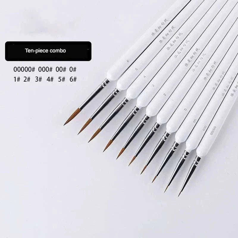 Miniature Hook Line Pen Set for Fine Detail Painting-10 pcs green