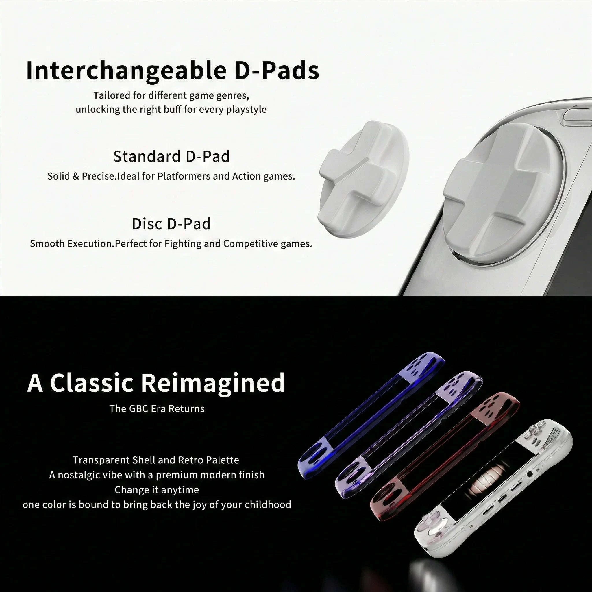 MINILOONG Pocket 1 Handheld Game Console 4" IPS Screen 14,000+ Games-White / United States / 64G(14K Games)