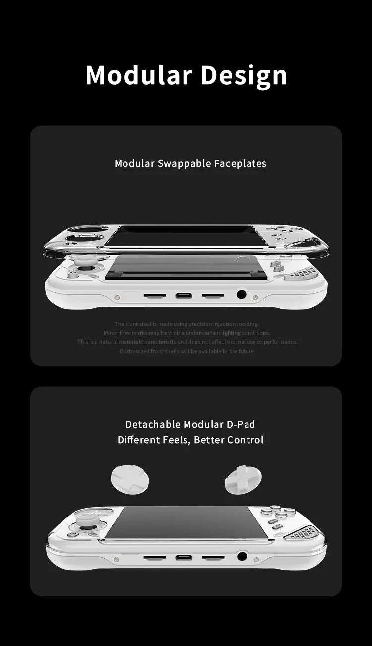 MINILOONG Pocket 1 Handheld Game Console 4" IPS Screen 14,000+ Games-White / United States / 64G(14K Games)