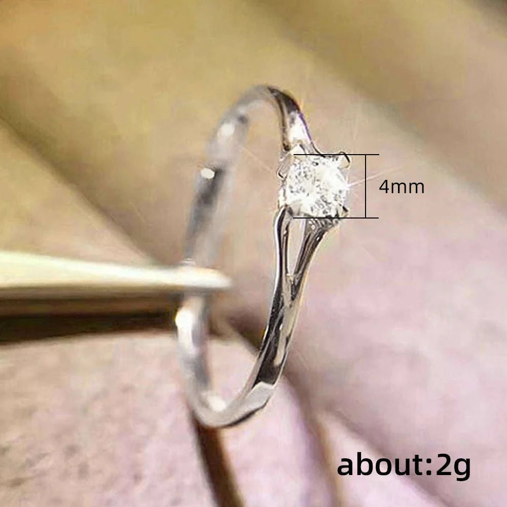 Minimalist 925 Sterling Silver Moon Ring Set-7 / F1638