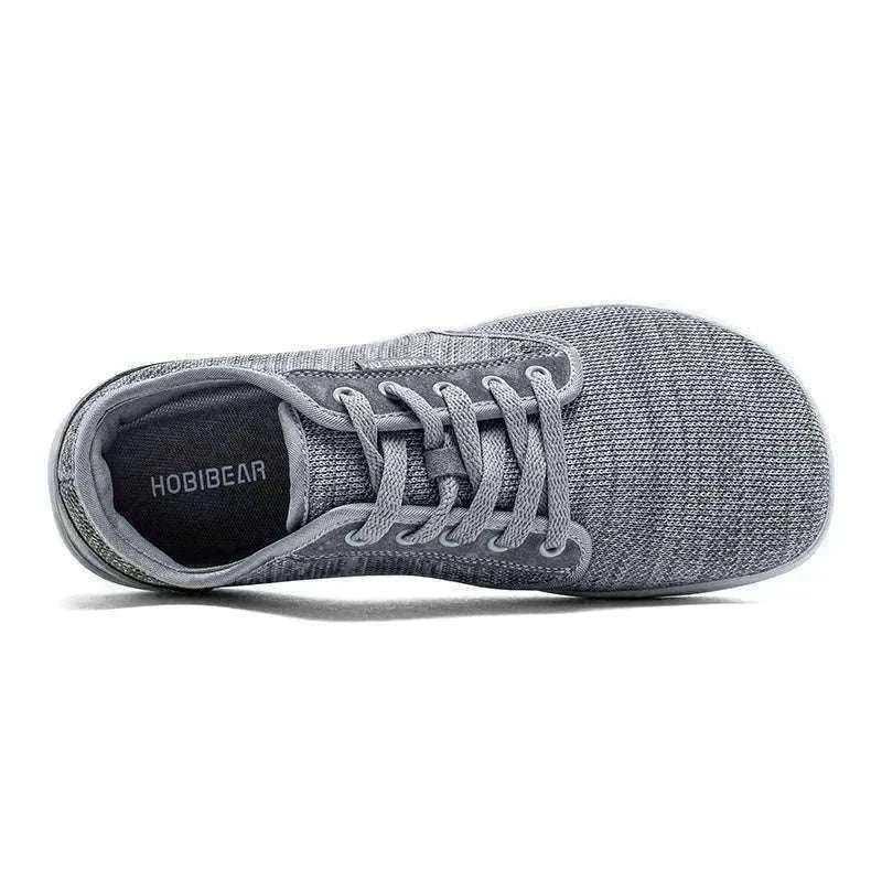 Minimalist Barefoot Shoes Wide Toe Zero Drop Mesh Sneakers-Burgundy / 37