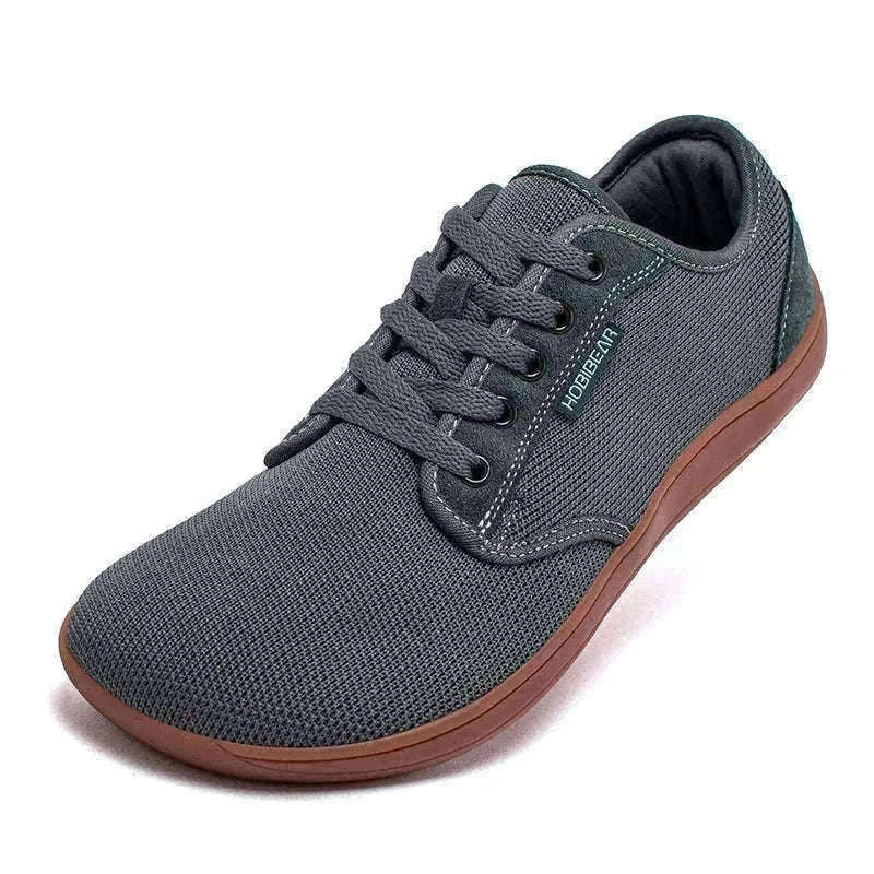 Minimalist Barefoot Shoes Wide Toe Zero Drop Mesh Sneakers-Burgundy / 37