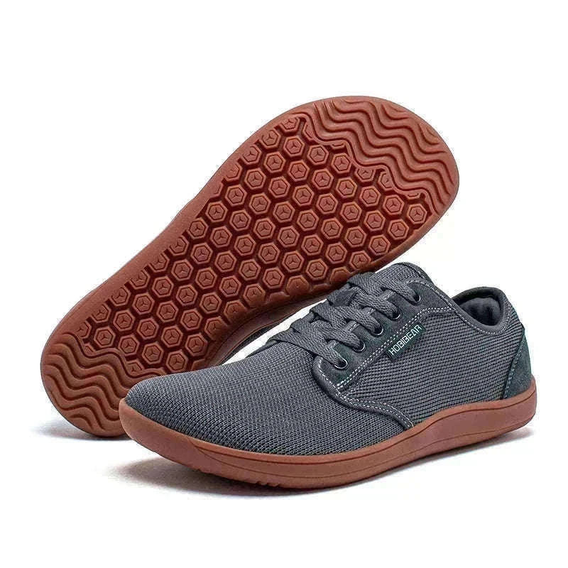 Minimalist Barefoot Shoes Wide Toe Zero Drop Mesh Sneakers-Burgundy / 37